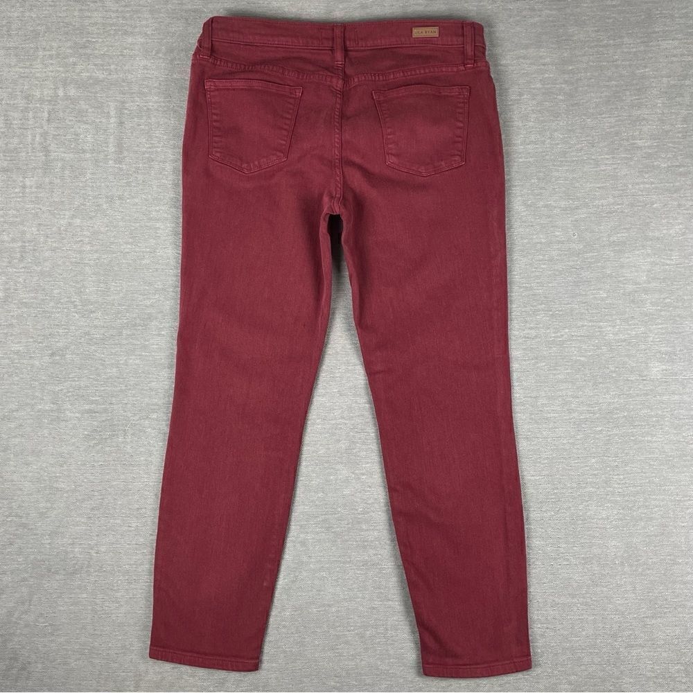 LILA RYAN Maroon Tuscany Skinny Stretch Jeans Women’s Size 32 - Picture 2 of 10